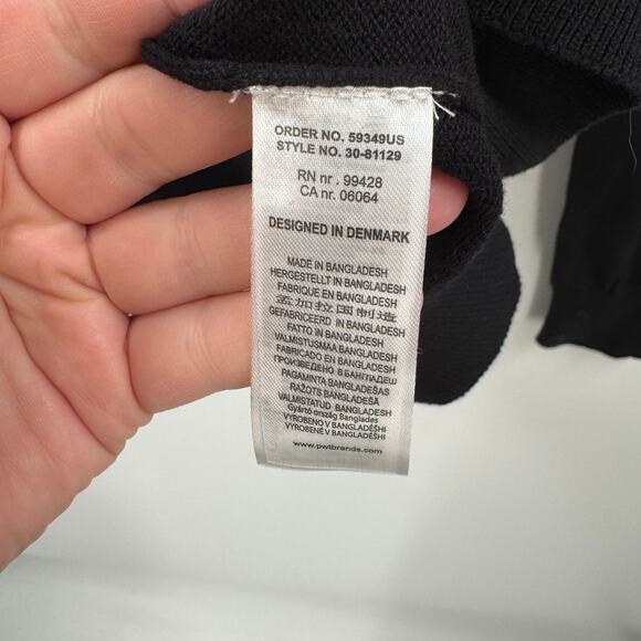 NWT Lindbergh black Cotton Knit W. V-Neck - Picture 6 of 8